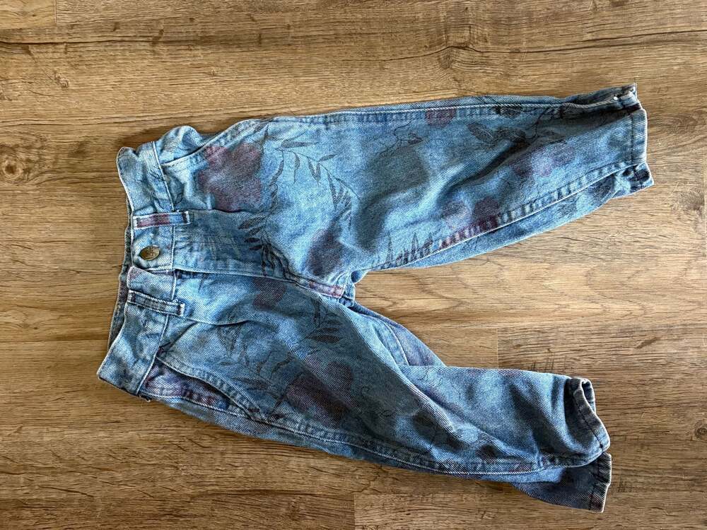 Vintage Lee Floral Print Denim Jeans Size 3T
